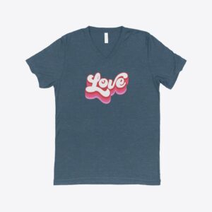 Triblend Valentine V-Neck T-Shirt - Stylish affectionate fashion.