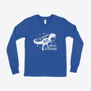 Kids' Jersey Long Sleeve Dinosaur Valentine Shirt