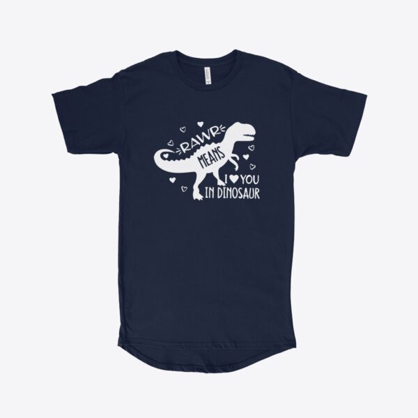 Men's Long Body Dinosaur Valentine Shirt