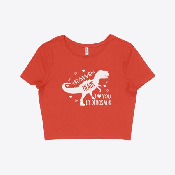 Women's Cropped Dinosaur Valentine Shirt