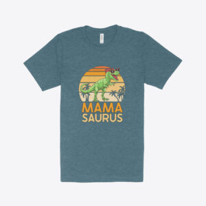 Cozy and playful Heather Dinosaur Mom Shirt for stylish moms.