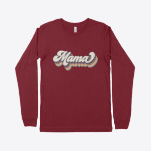 Women's jersey long sleeve t-shirt with retro 'Mama' design