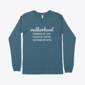 Women's jersey long sleeve t-shirt featuring 'Motherhood' design