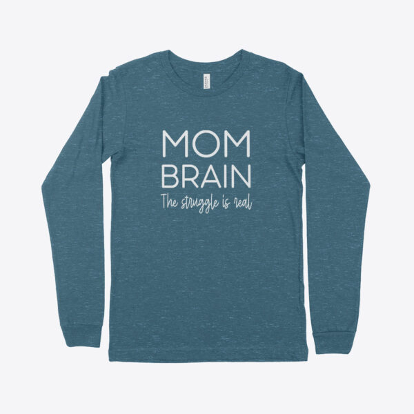 Women's jersey long sleeve t-shirt featuring 'Mom Brain' design