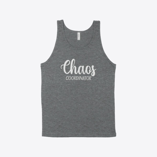 Women's jersey tank featuring 'Chaos Coordinator' design