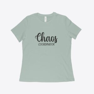 Women's relaxed jersey t-shirt featuring 'Chaos Coordinator' design