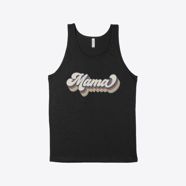 Retro-inspired mama jersey tank for casual chic.