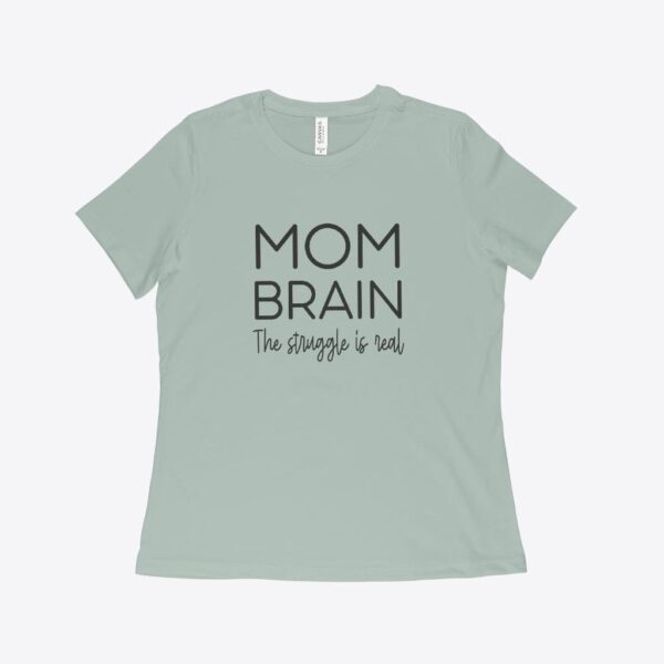 Casual mom brain jersey t-shirt for humorous style.