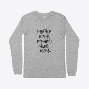 Stylish Mother Mommy jersey long sleeve t-shirt for everyday wear.