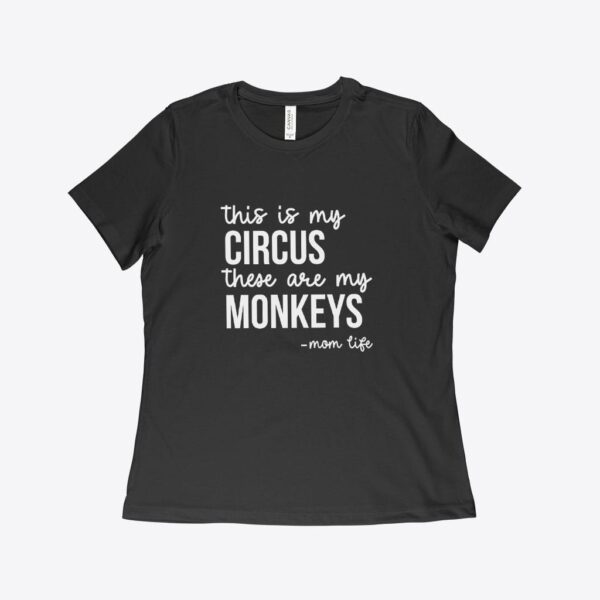 Playful circus-themed jersey t-shirt for everyday wear.