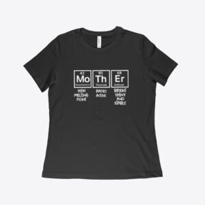 Stylish Mother Periodic Table jersey t-shirt for science-loving moms.