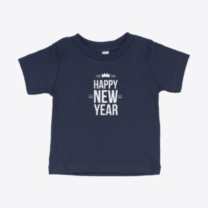 Cheerful Happy New Year baby jersey t-shirt for festive occasions.