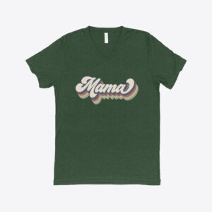 Mama Retro Women's Triblend V-Neck T-Shirt featuring retro design.