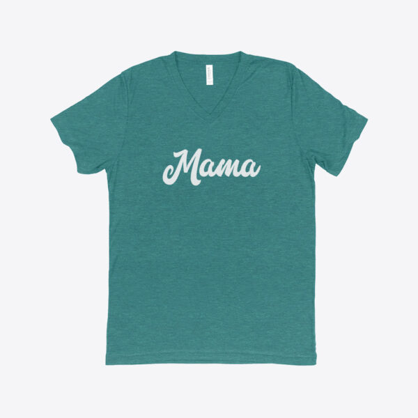 Mama Vintage Women's Triblend V-Neck T-Shirt in mustard yellow.