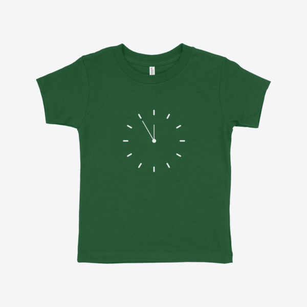 New Year Clock Toddler Jersey Short-Sleeve T-Shirt with festive design.