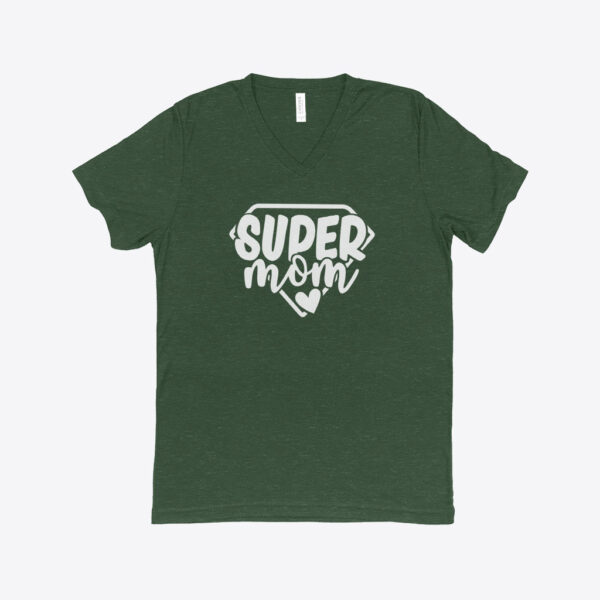 Super Mom Women's Triblend V-Neck T-Shirt featuring empowering design.