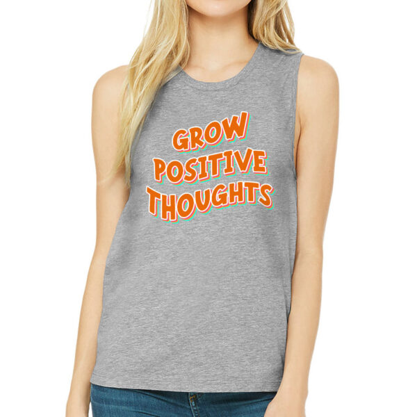 Chic Grow Positive Thoughts women's workout tank for fitness sessions.