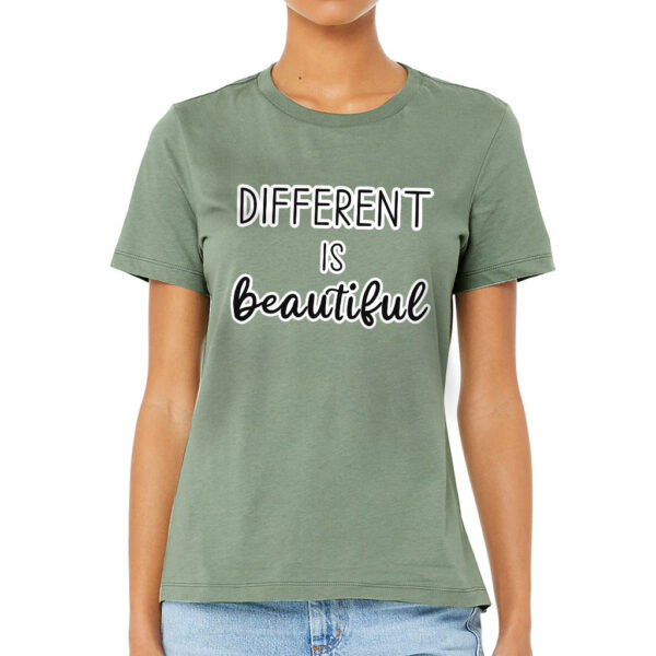 Different Is Beautiful" Women's Relaxed T-Shirt - Comfortable, expressive fashion.