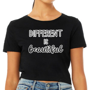 Different Is Beautiful Cropped T-Shirt - Celebrating diversity and beauty.