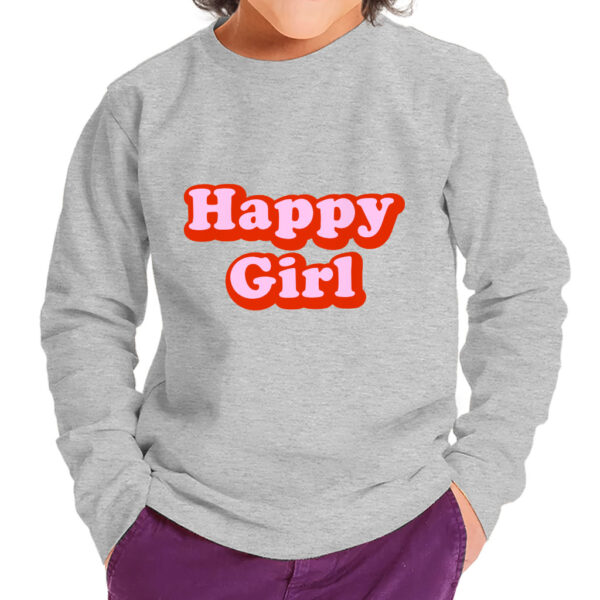 Image of a toddler wearing a Happy Girl Toddler Long Sleeve T-Shirt.