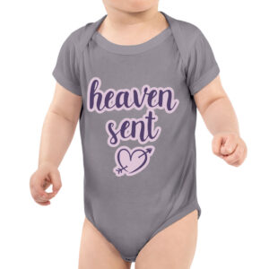 Heaven Sent" baby jersey onesie, the epitome of comfort and cuteness.