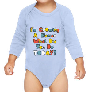 Growing a Human" Baby Long Sleeve Onesie - Ideal for Expecting Parents.