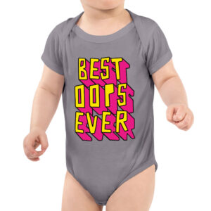 Adorable baby in Best Oops Ever Baby Jersey Onesie.