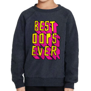 Adorable toddler in Best Oops Ever Toddler Raglan Sweatshirt.