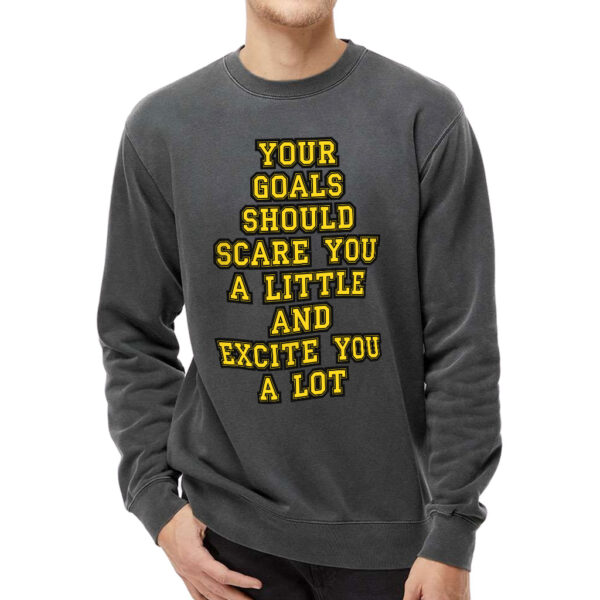 Model wearing Motivational Quote Midweight Sweatshirt.