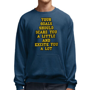 Model wearing Motivational Quote Crewneck Sweatshirt.