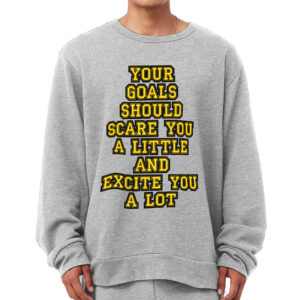 Model wearing Motivational Quote Sponge Fleece Sweatshirt.