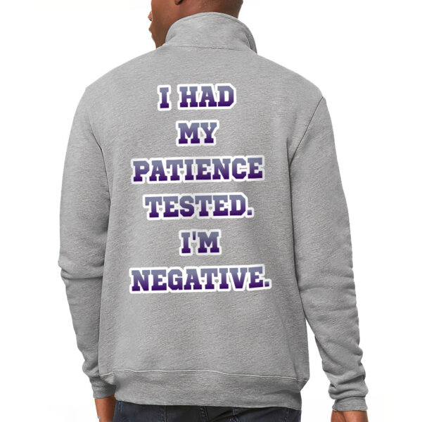 Model wearing Funny Quote Graphic Fleece Pullover.