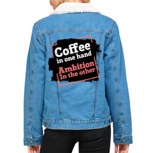 Funny Saying Women's Sherpa Denim Jacket - Stylish Humor Apparel