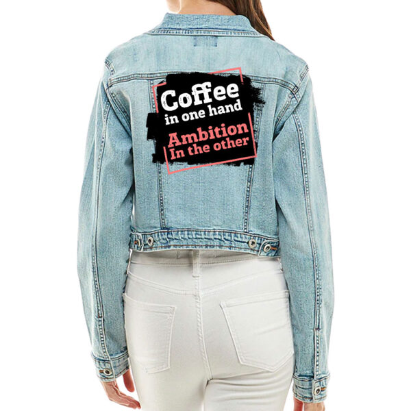 Funny Saying Cropped Ladies Denim Jacket - Stylish Humor Apparel