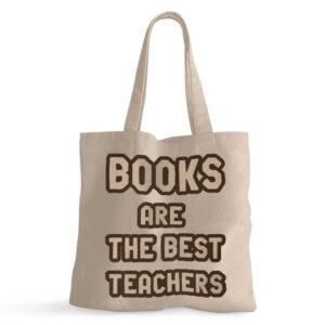 Book Themed Small Shopping Tote Bag with book illustrations.