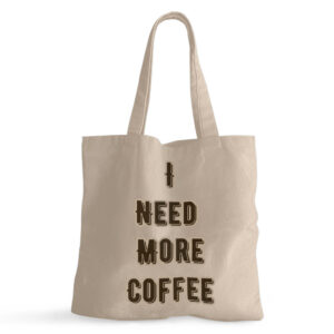 Image depicting Coffee Themed Cute Quote Small Tote Bag.