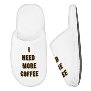 Image depicting Coffee Themed Memory Quote Foam Slippers.