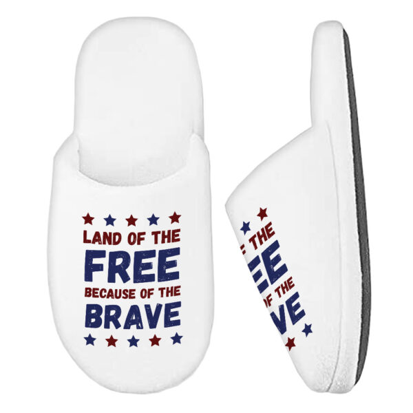 Image depicting Land of the Free Memory Patriotic Foam Slippers.