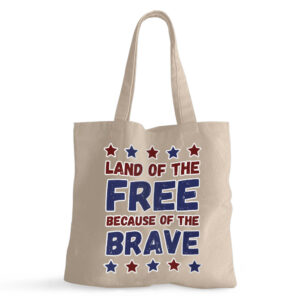 Image depicting Land of the Free Small Patriotic Tote Bag.