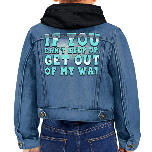 Image depicting Cool Quote Toddler Hooded Denim Jacket.