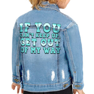 Cool Quote Toddler Denim Jacket - Trendy toddler apparel.