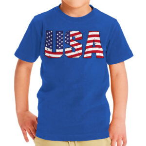 USA Flag Patriotic Kids' Toddler T-Shirt: Adorable patriotic design for toddlers.