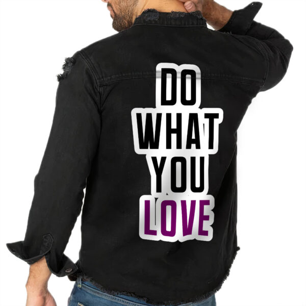 Do What You Love Men's Vintage Black Denim Shirt.