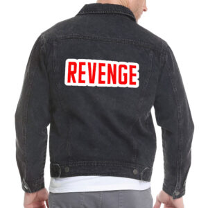 Revenge Men's Vintage Trendy Black Denim Jacket.