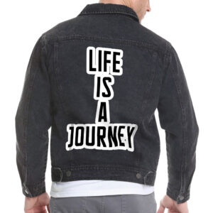 Life is a Journey Men's Vintage Denim Jacket.