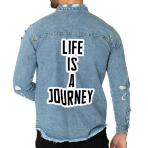 Life is a Journey Men's Distressed Best Denim Shirt.