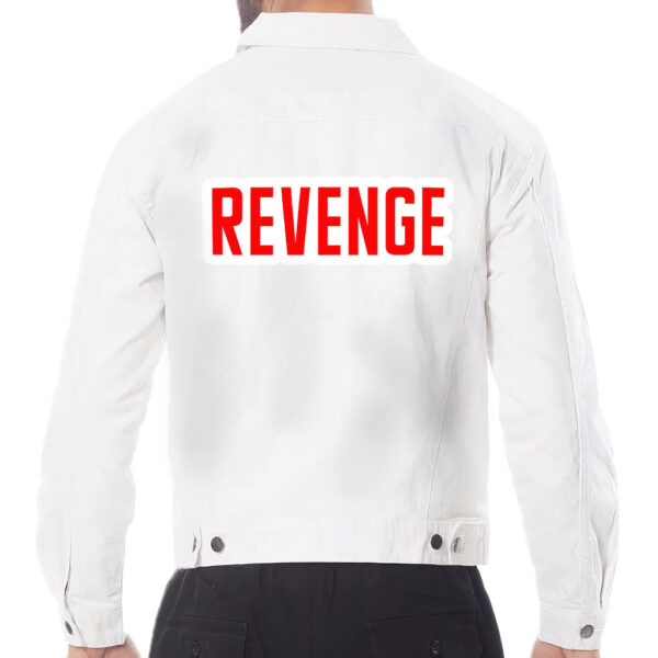 Revenge Men's White Trendy Denim Jacket.