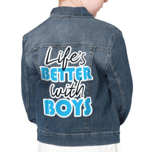 Funny Printed Quotes Kids' Denim Jacket.