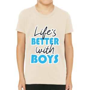 Kids' baseball t-shirt with humorous printed quotes.