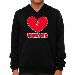 Kids' heart print sponge fleece hoodie with cute saying.